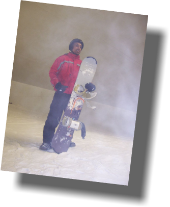 Aaron snowboarding